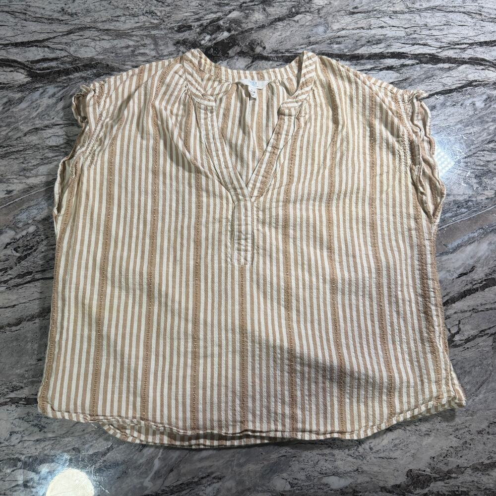 Women's Time And Tru Casual Blouse Top Short Sleeve Fashion Shirt - Large